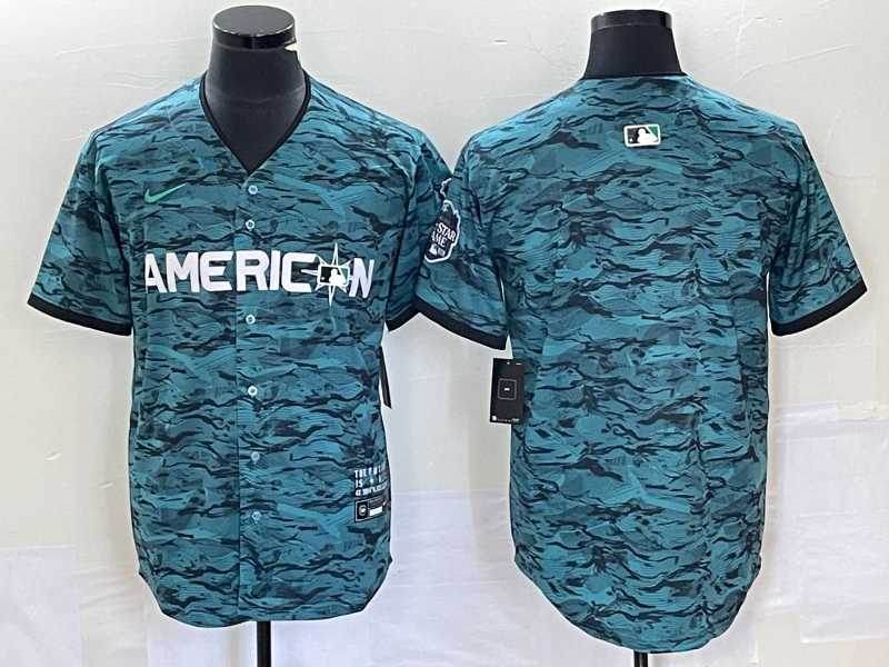 Mens Los Angeles Angels Blank Teal 2023 All Star Cool Base Stitched Jersey